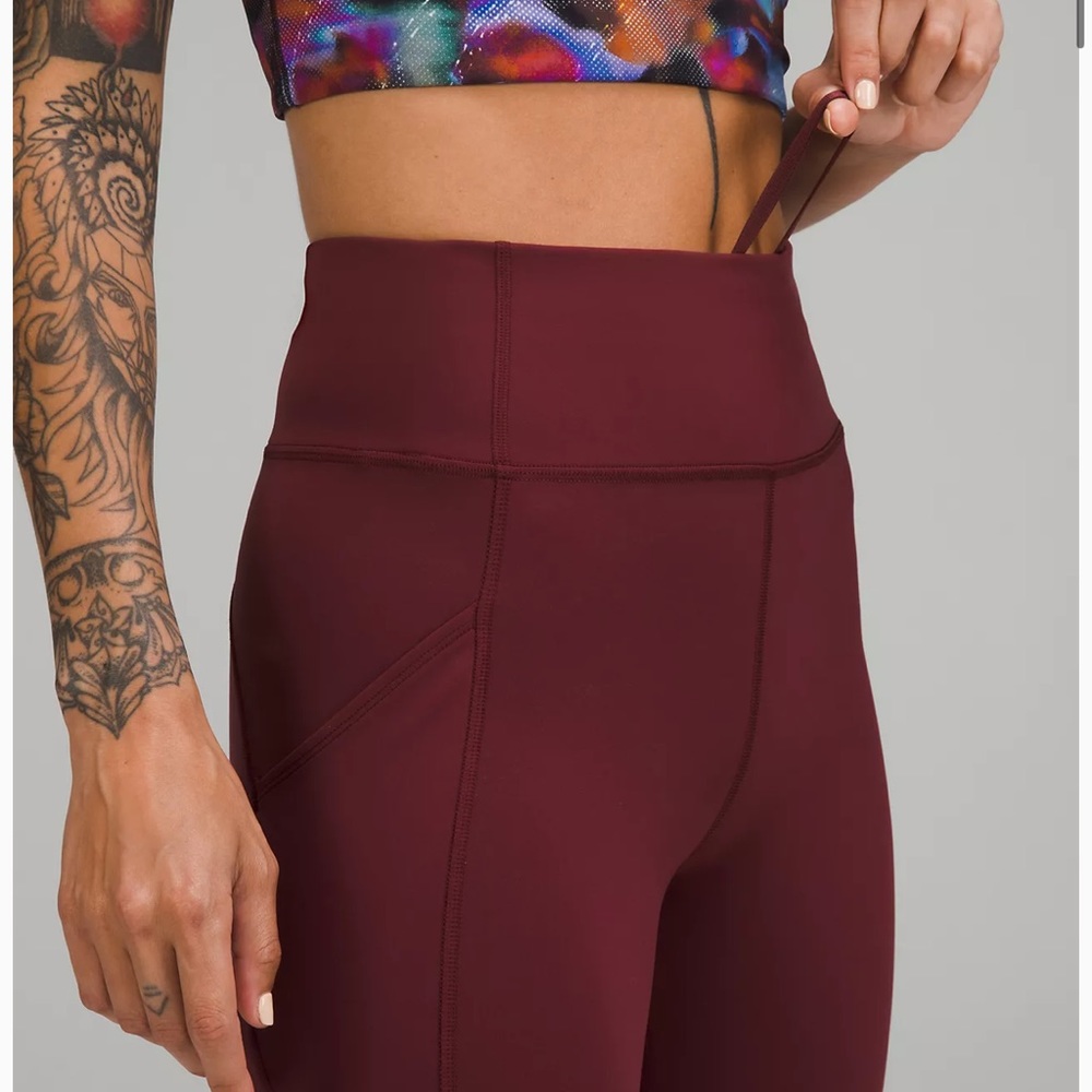 Invigorate high-rise crop lululemon leggings in red merlot